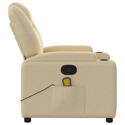 vidaXL Massage-Relaxsessel Cremefarbener Stoff
