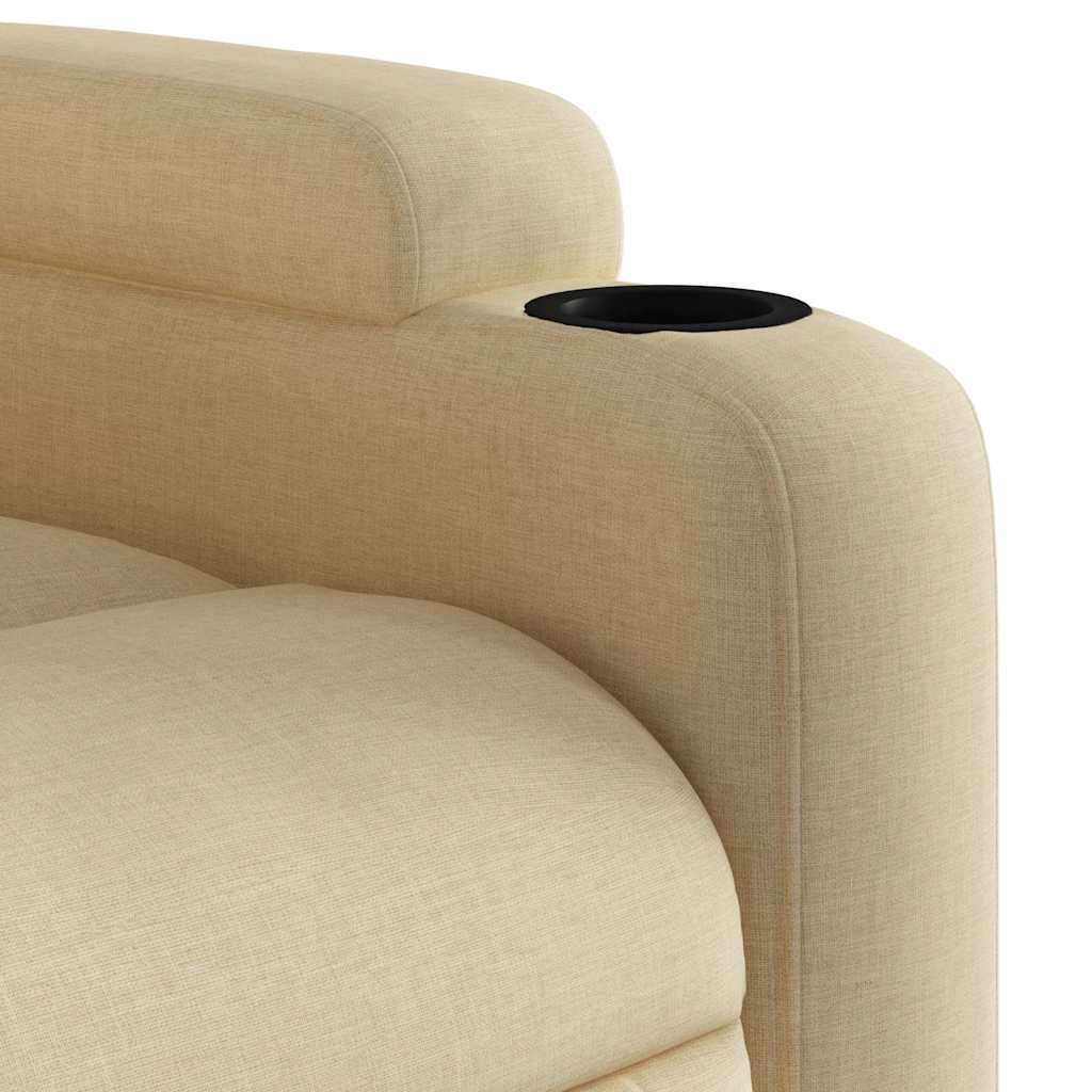 vidaXL Massage-Relaxsessel Cremefarbener Stoff