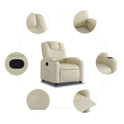 vidaXL Fauteuil relax crème similicuir