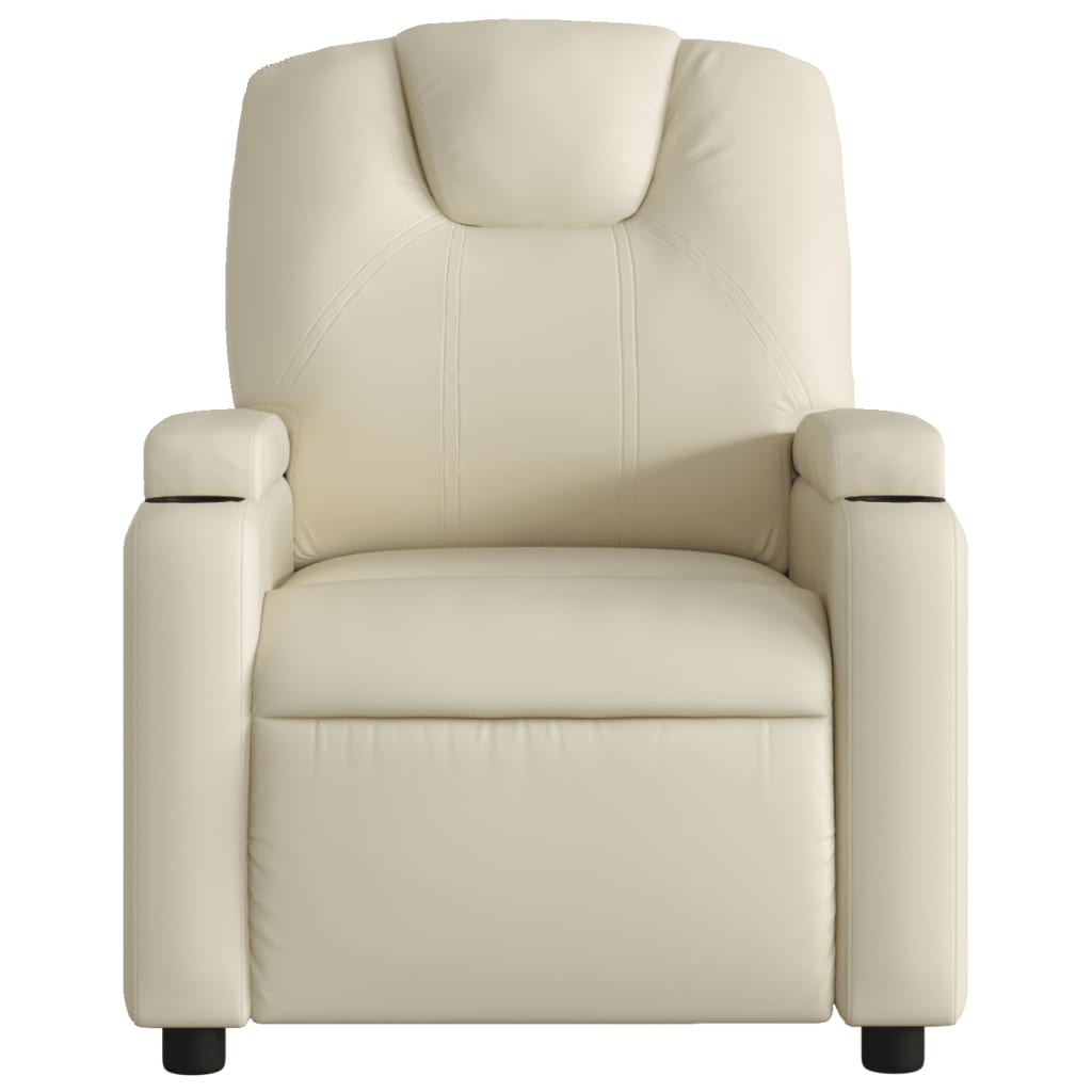 vidaXL Fauteuil relax crème similicuir