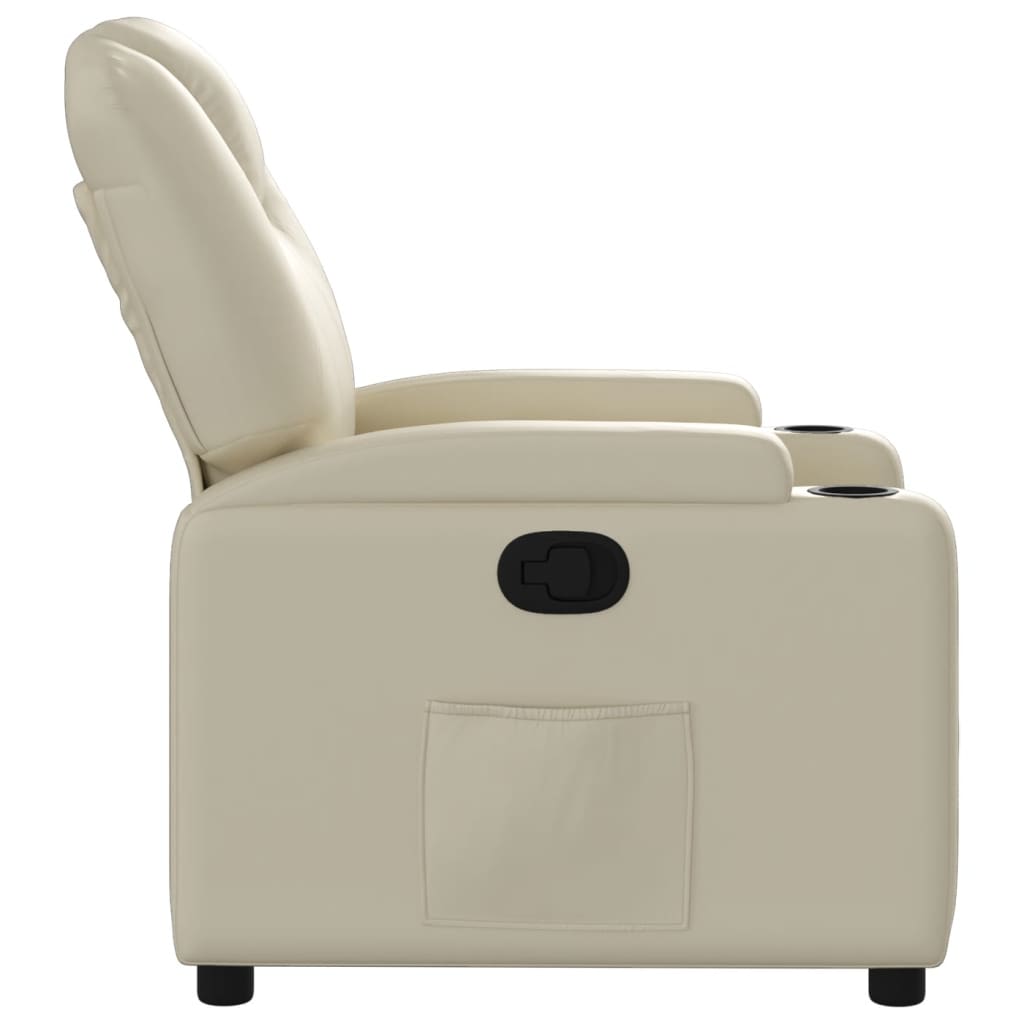 vidaXL Fauteuil relax crème similicuir