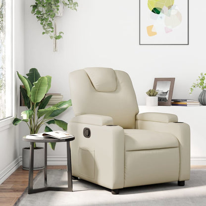 vidaXL Fauteuil relax crème similicuir