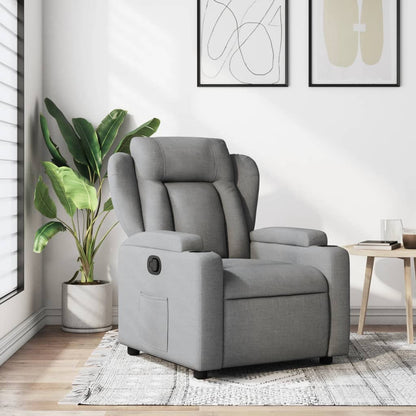 vidaXL Fauteuil relax Gris clair Tissu