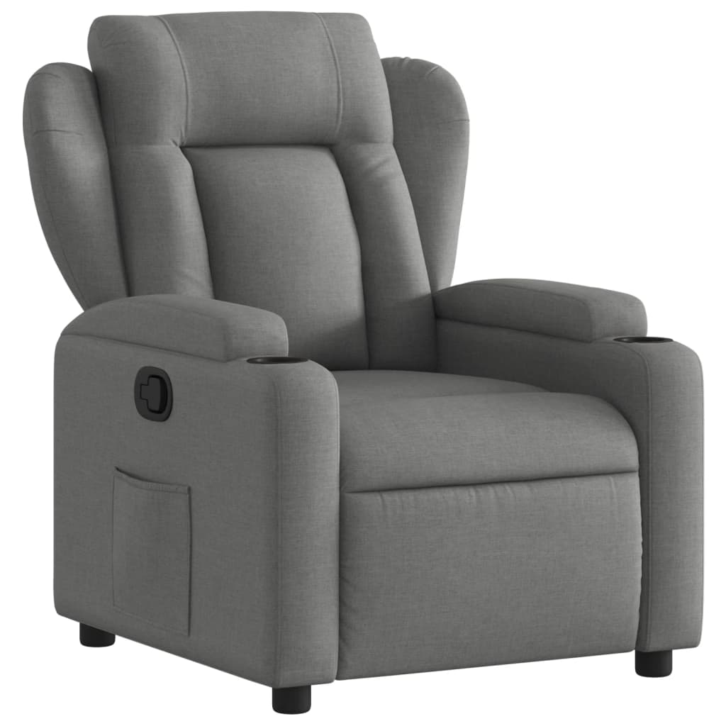 vidaXL Fauteuil de relaxation gris foncé en tissu