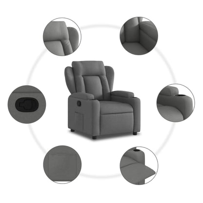 vidaXL Fauteuil de relaxation gris foncé en tissu