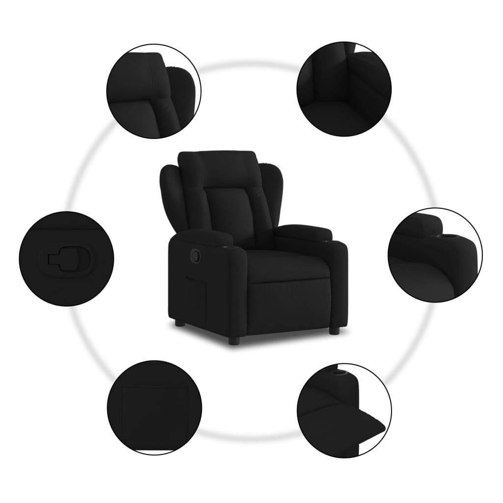 vidaXL Relaxsessel Schwarzer Stoff