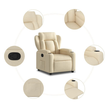 vidaXL Fauteuil relax crème tissu