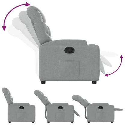 vidaXL Fauteuil relax Gris clair Tissu