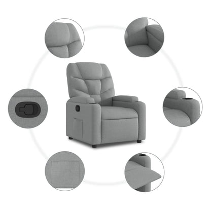 vidaXL Fauteuil relax Gris clair Tissu