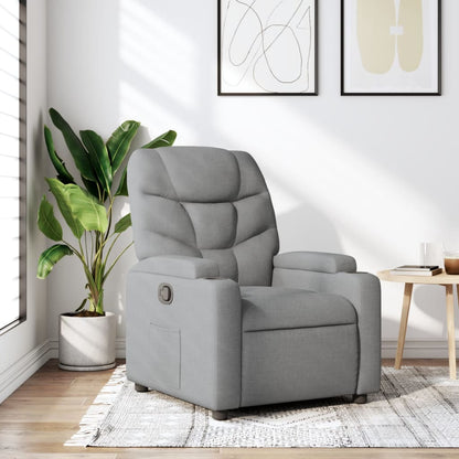 vidaXL Fauteuil relax Gris clair Tissu