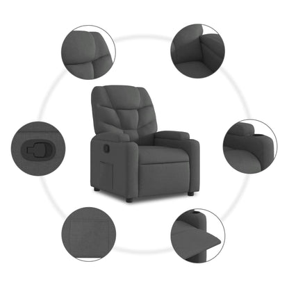 vidaXL Fauteuil de relaxation gris foncé en tissu