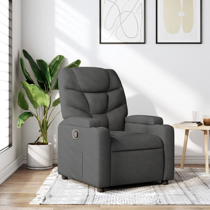 vidaXL Fauteuil de relaxation gris foncé en tissu