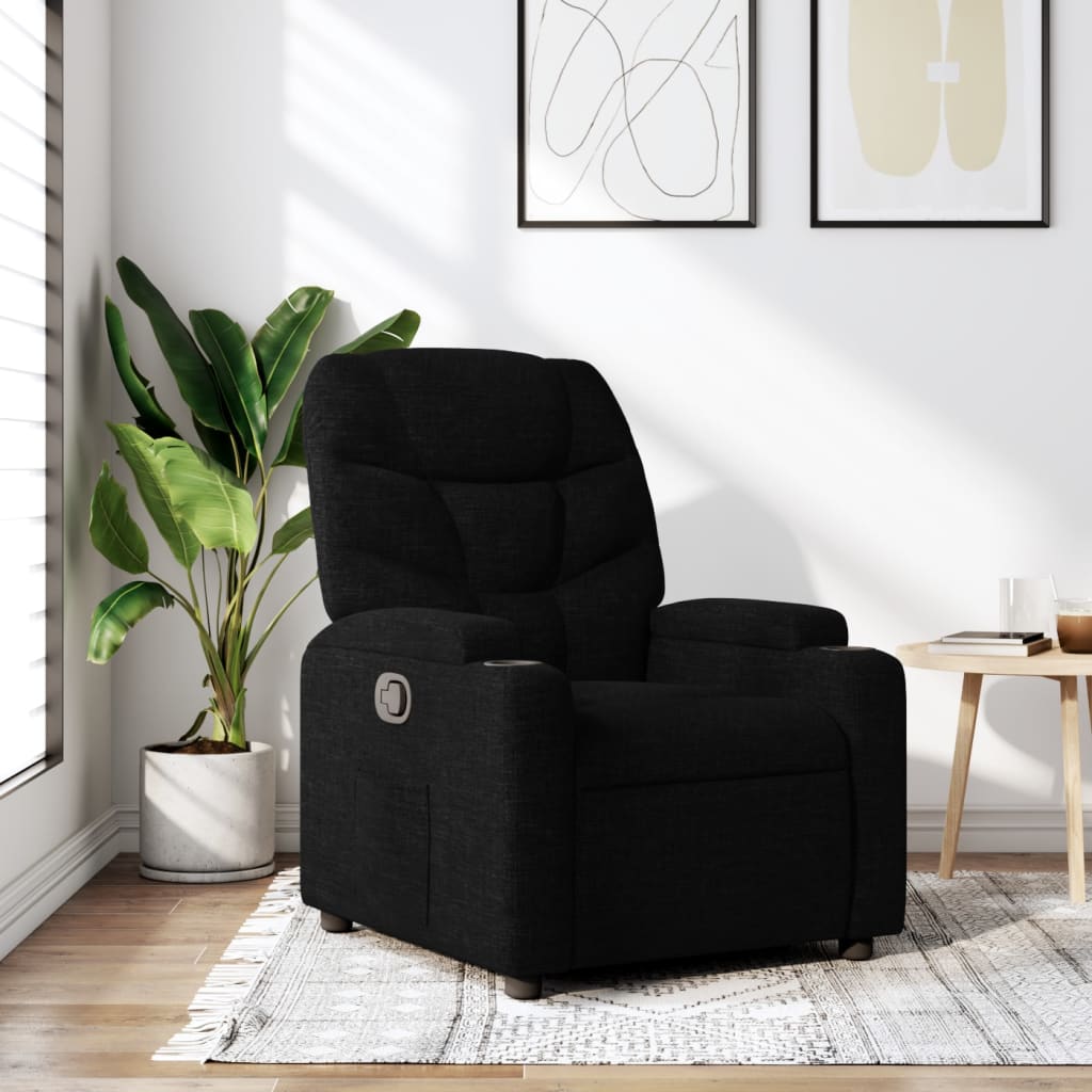 vidaXL Relaxsessel Schwarzer Stoff