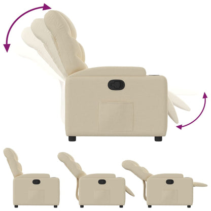 vidaXL Fauteuil relax crème tissu