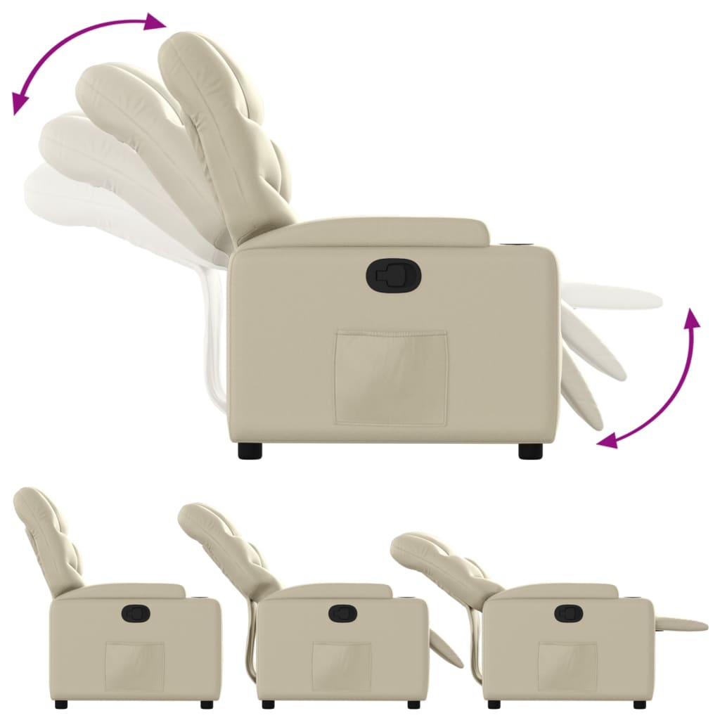 vidaXL Fauteuil relax crème similicuir