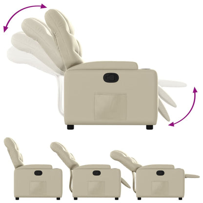 vidaXL Fauteuil relax crème similicuir