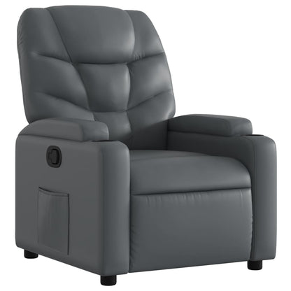 vidaXL Fauteuil relax gris en similicuir