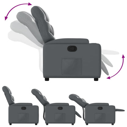 vidaXL Fauteuil relax gris en similicuir