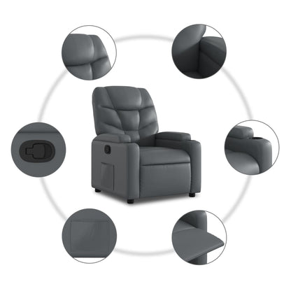 vidaXL Fauteuil relax gris en similicuir