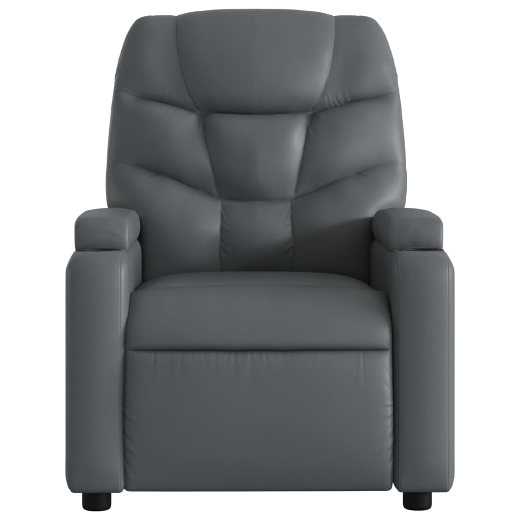 vidaXL Fauteuil relax gris en similicuir