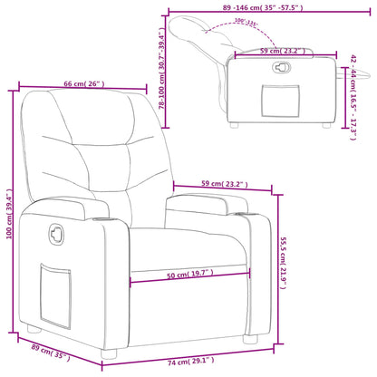 vidaXL Fauteuil relax gris en similicuir