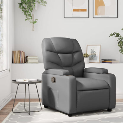 vidaXL Fauteuil relax gris en similicuir
