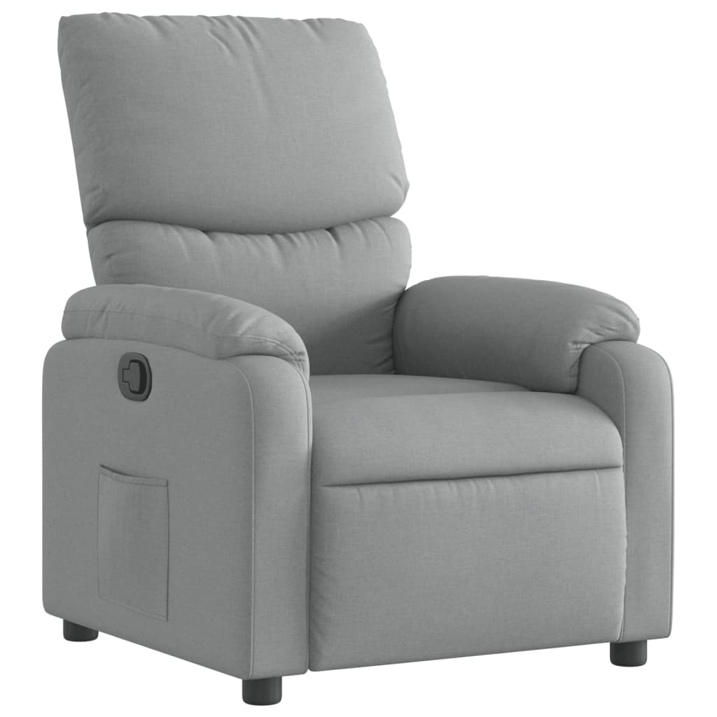 vidaXL Fauteuil relax Gris clair Tissu