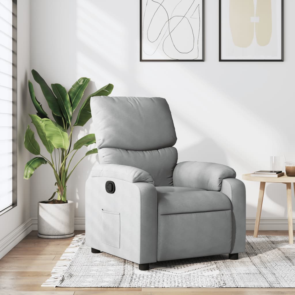 vidaXL Fauteuil relax Gris clair Tissu
