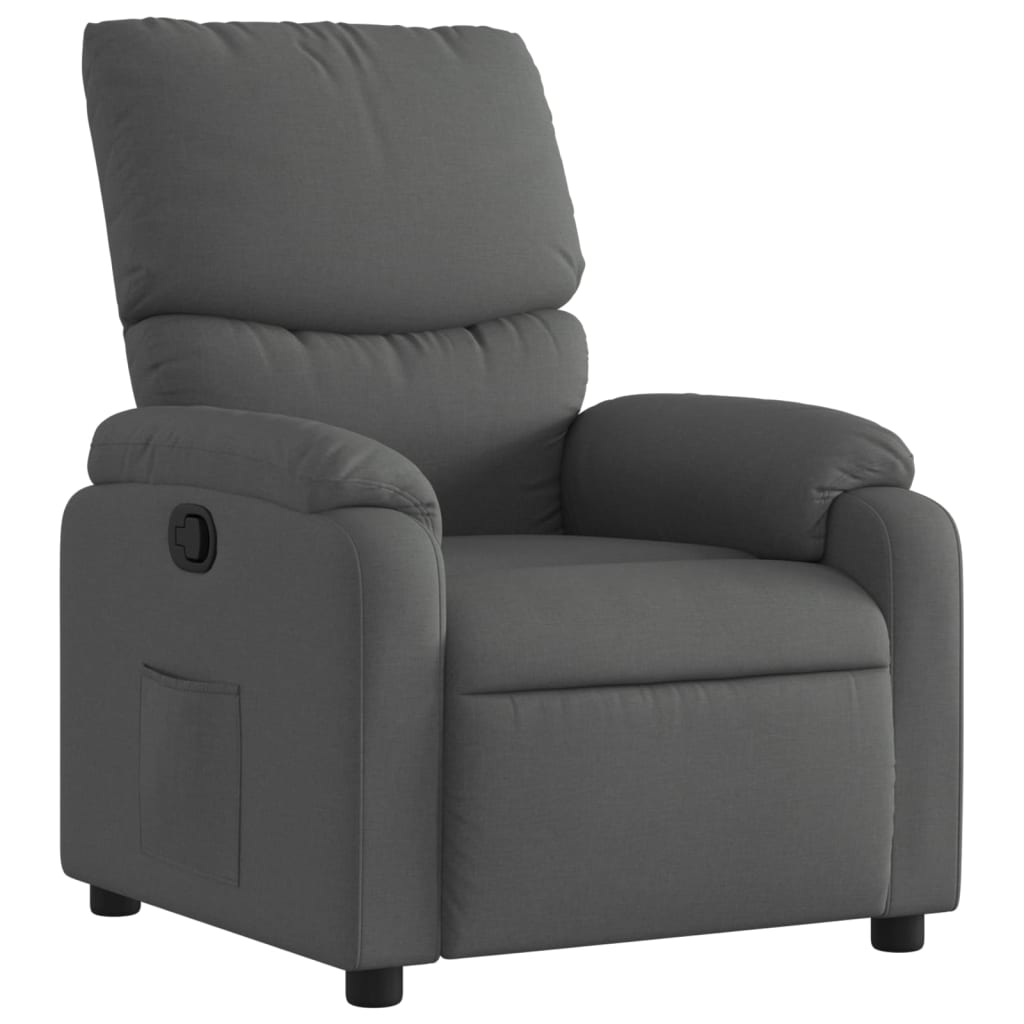 vidaXL Fauteuil de relaxation gris foncé en tissu