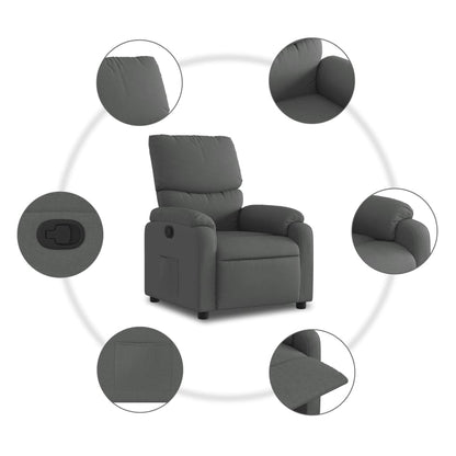 vidaXL Fauteuil de relaxation gris foncé en tissu