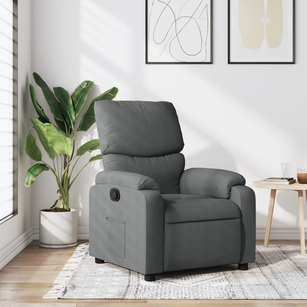 vidaXL Fauteuil de relaxation gris foncé en tissu
