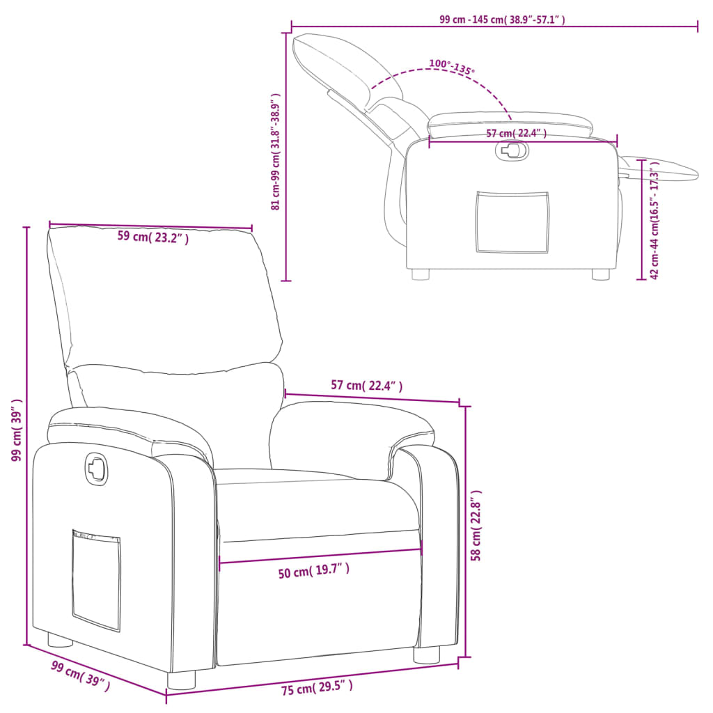 vidaXL Relaxsessel Schwarzer Stoff