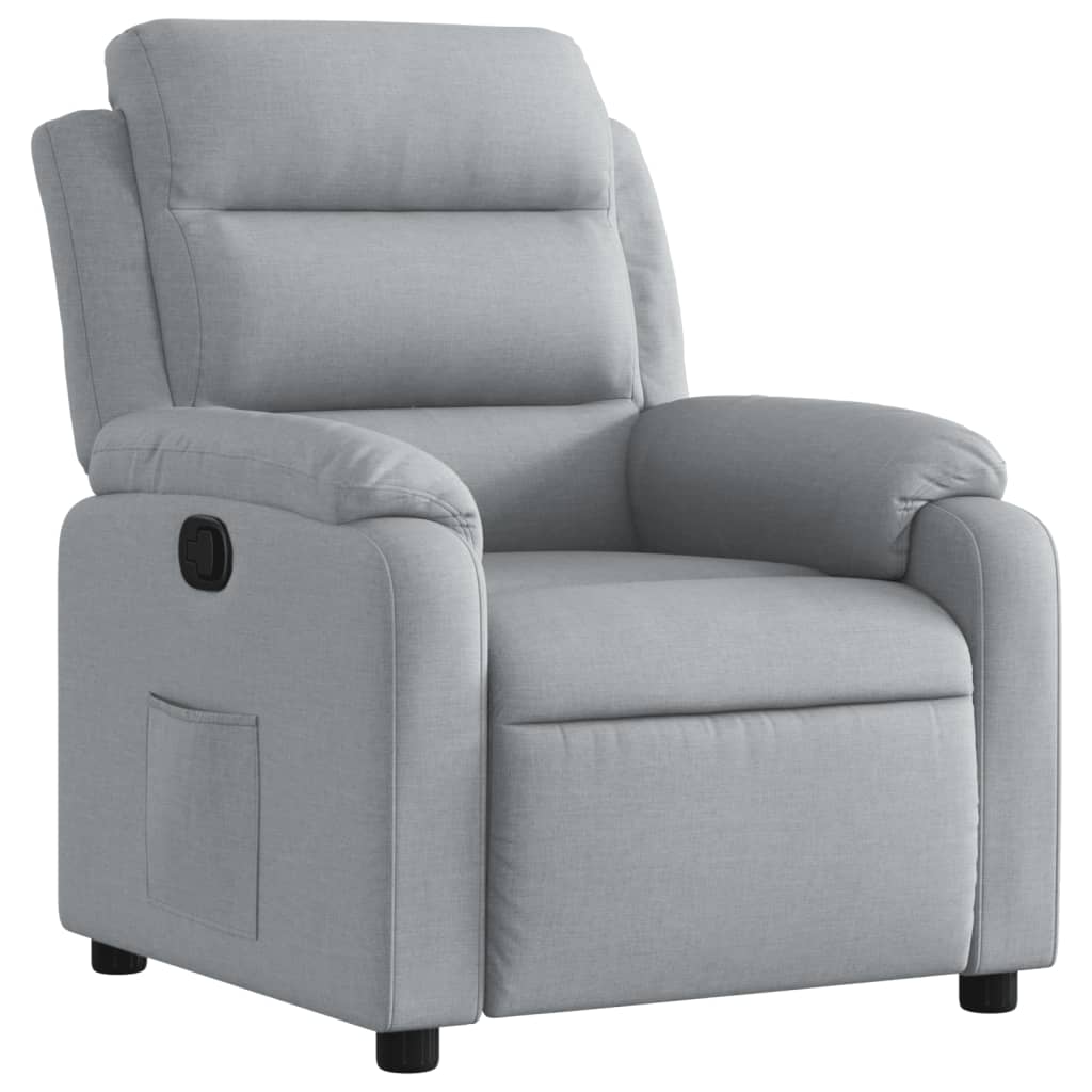 vidaXL Fauteuil relax Gris clair Tissu