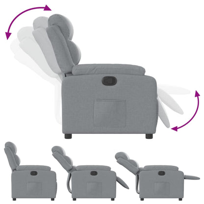 vidaXL Fauteuil relax Gris clair Tissu