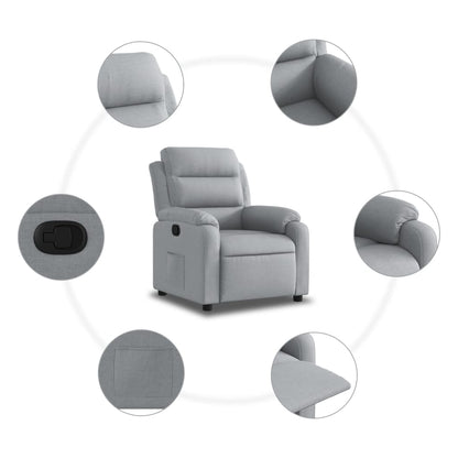vidaXL Fauteuil relax Gris clair Tissu