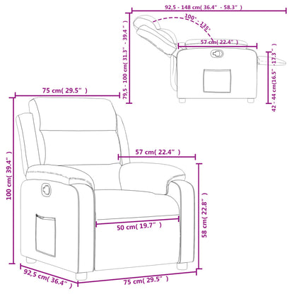 vidaXL Fauteuil relax Gris clair Tissu