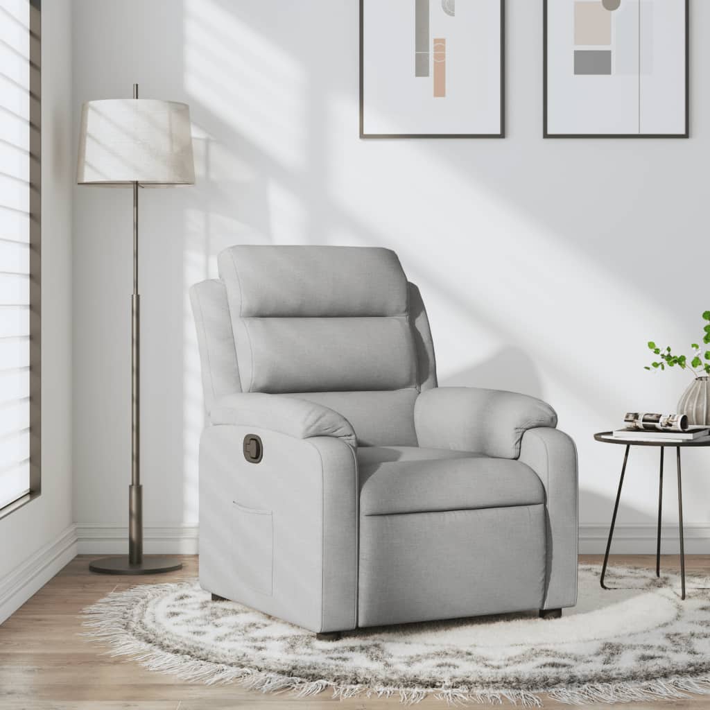 vidaXL Fauteuil relax Gris clair Tissu