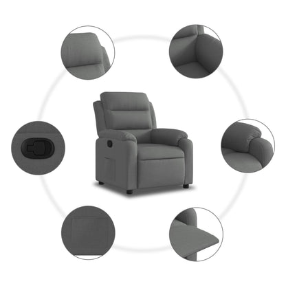 vidaXL Fauteuil de relaxation gris foncé en tissu