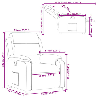 vidaXL Fauteuil de relaxation gris foncé en tissu