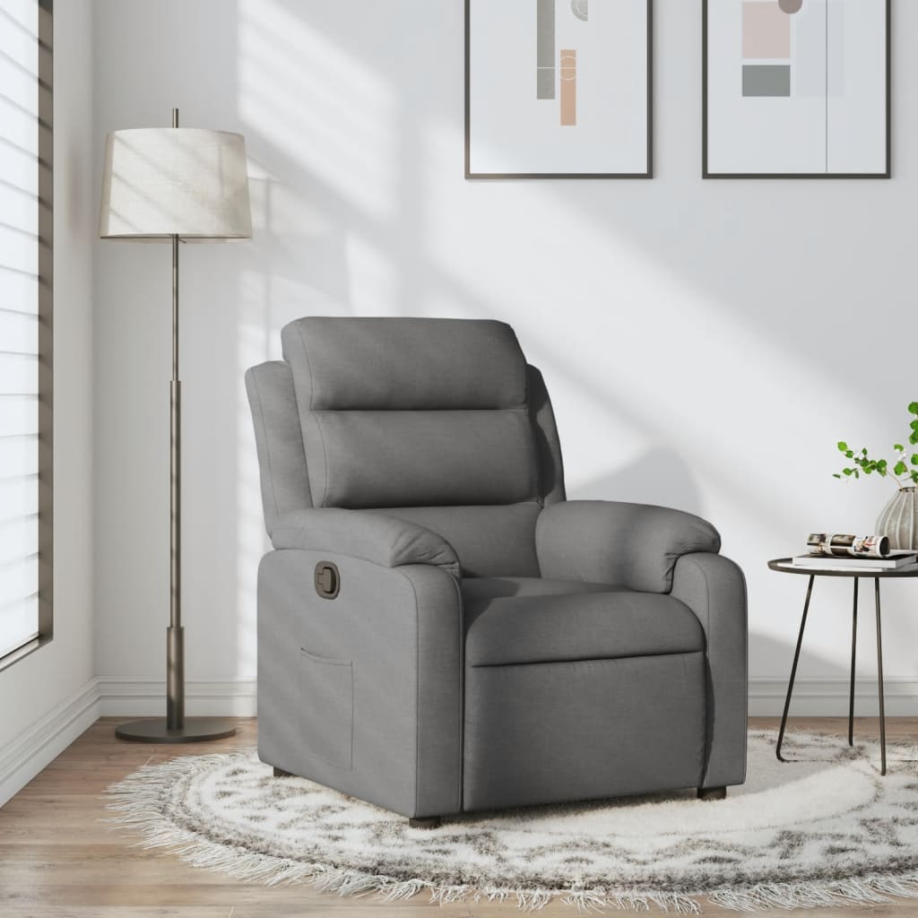 vidaXL Fauteuil de relaxation gris foncé en tissu