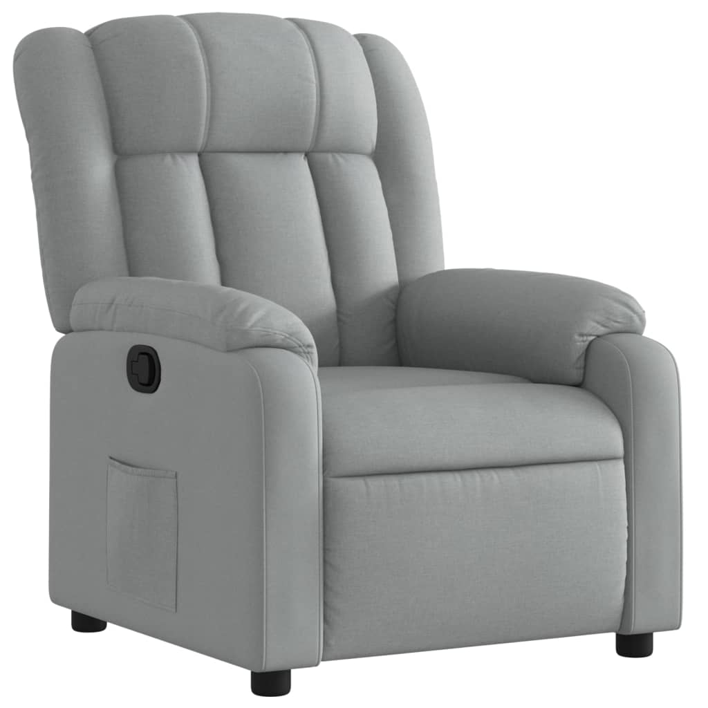 vidaXL Fauteuil relax Gris clair Tissu