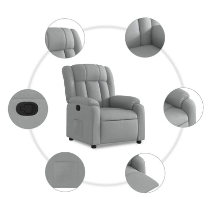 vidaXL Fauteuil relax Gris clair Tissu