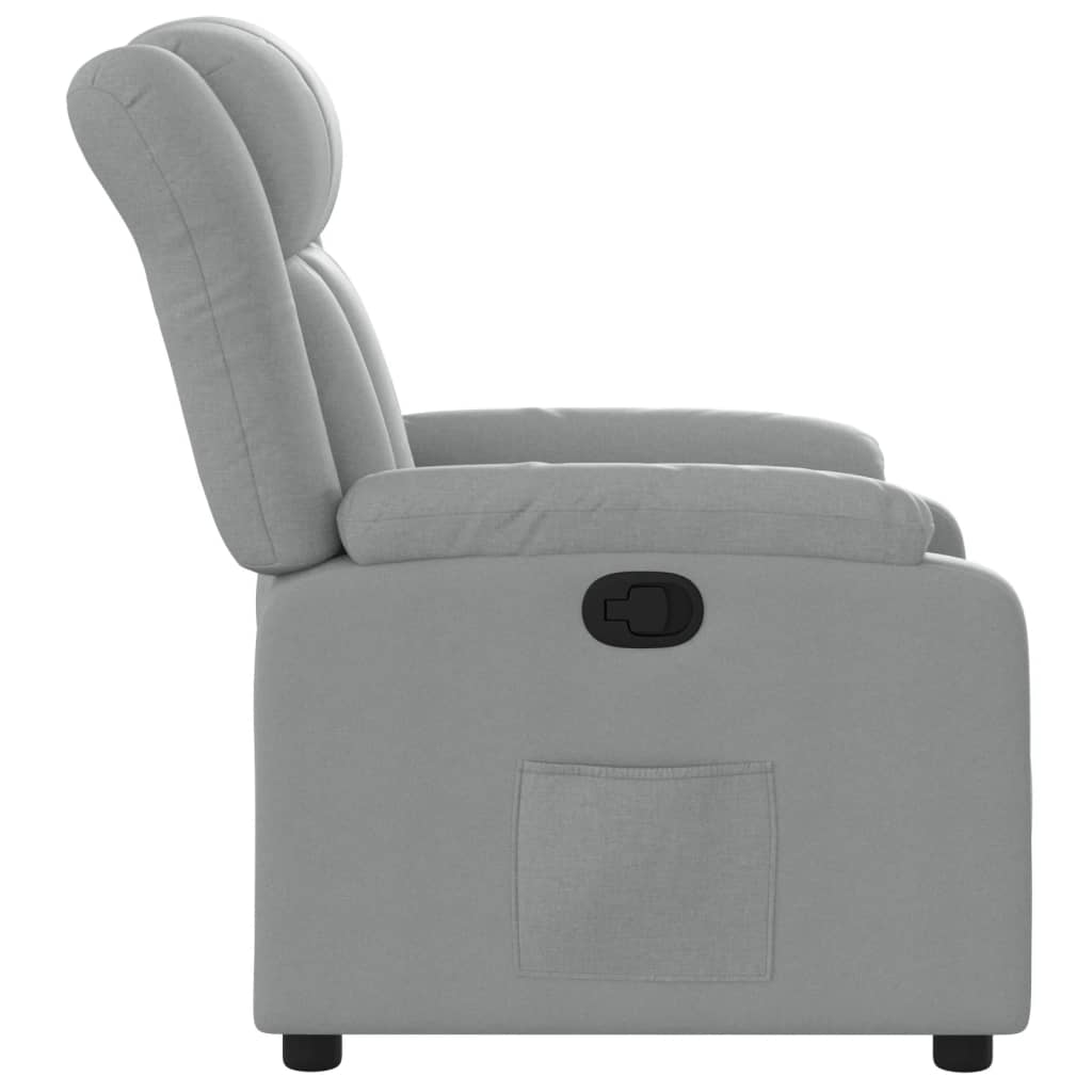 vidaXL Fauteuil relax Gris clair Tissu