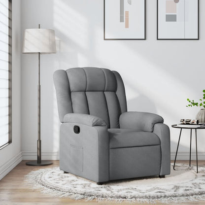 vidaXL Fauteuil relax Gris clair Tissu