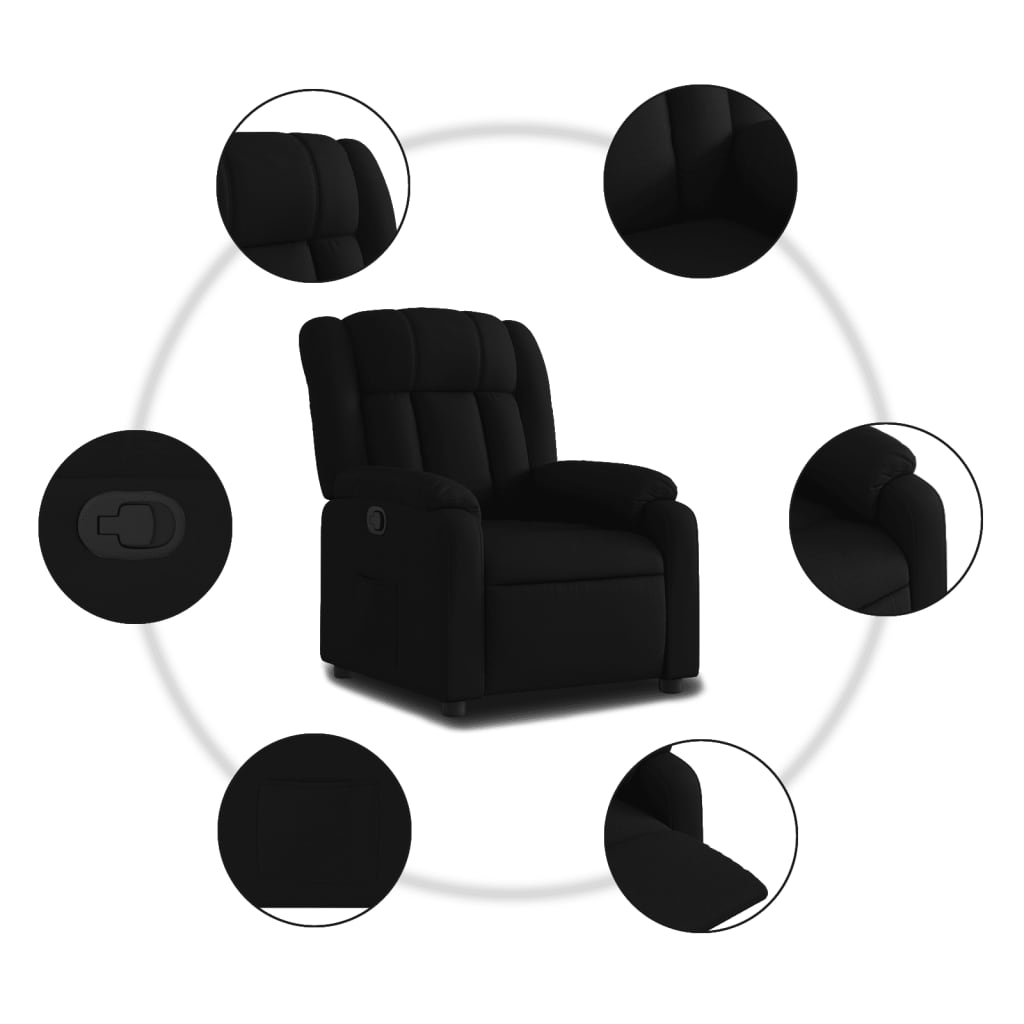 vidaXL Relaxsessel Schwarzer Stoff