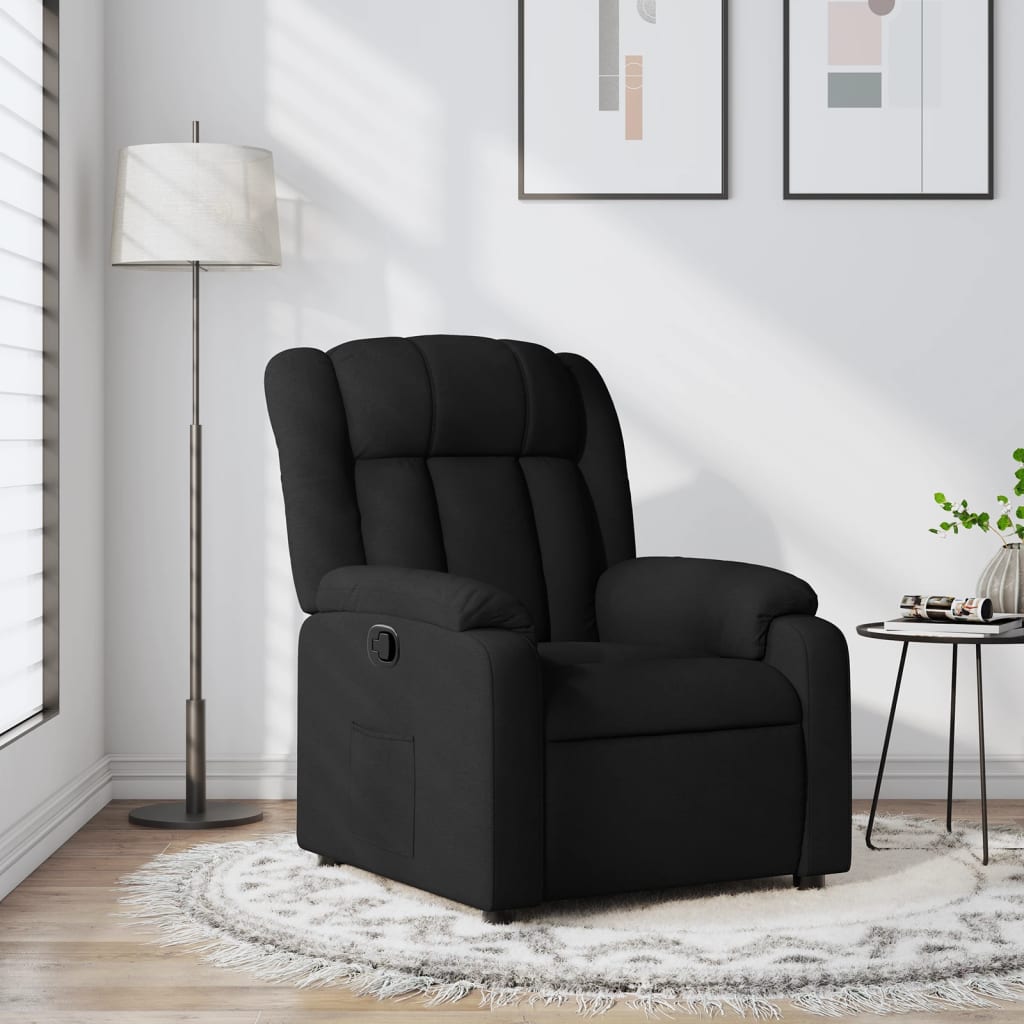 vidaXL Relaxsessel Schwarzer Stoff