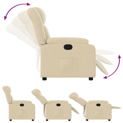 vidaXL Fauteuil relax crème tissu