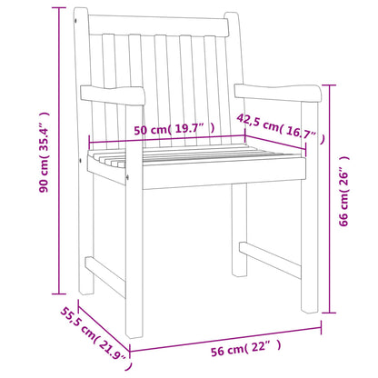 vidaXL Gartenstühle 6 Stk. 56x55,5x90 cm Massivholz Akazie