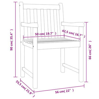 vidaXL Gartenstühle 8 Stk. 56x55,5x90 cm Massivholz Akazie