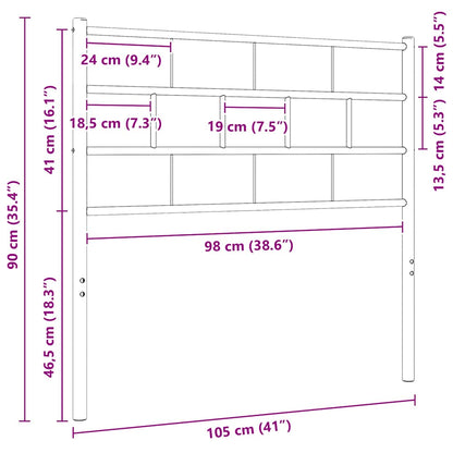 vidaXL Ersatz-Kopfteil Metall Schwarz 100 cm